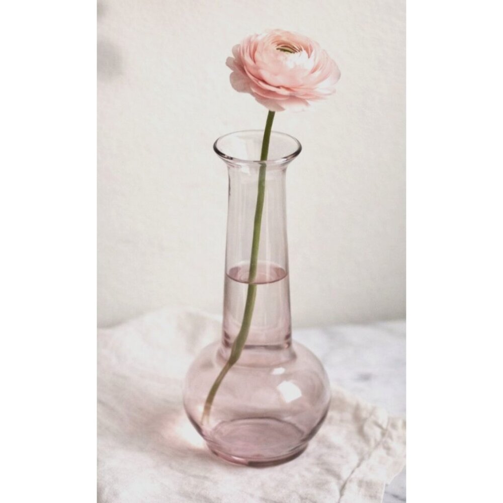 Blush Pink Glass Bud Vase | Minimalist Home Decor | Romantic Gift Accent
